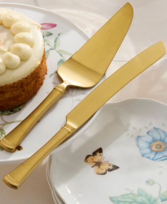 Portola Satin Gold 2-Pc. Dessert Set