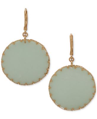 lonna & lilly - Gold-Tone Stone Disc Drop Earrings