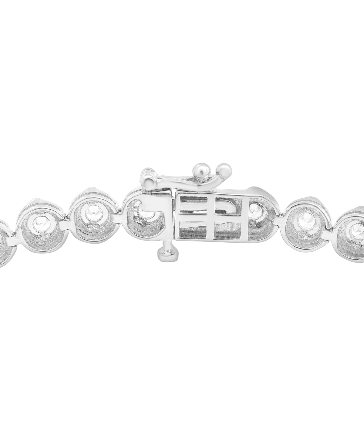 Macy's Diamond Round Link Bracelet (1 Ct. T.w.) In Sterling Silver In Sterling Silver