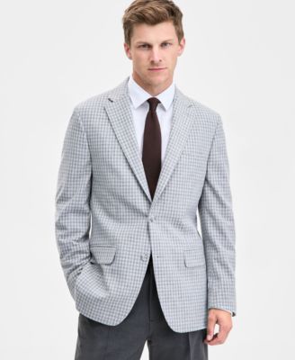 Tommy Hilfiger - Men's Modern-Fit Gray/Blue Check Sport Coat