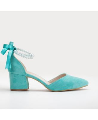 Women's Miranda Low Block Heels with Pearls