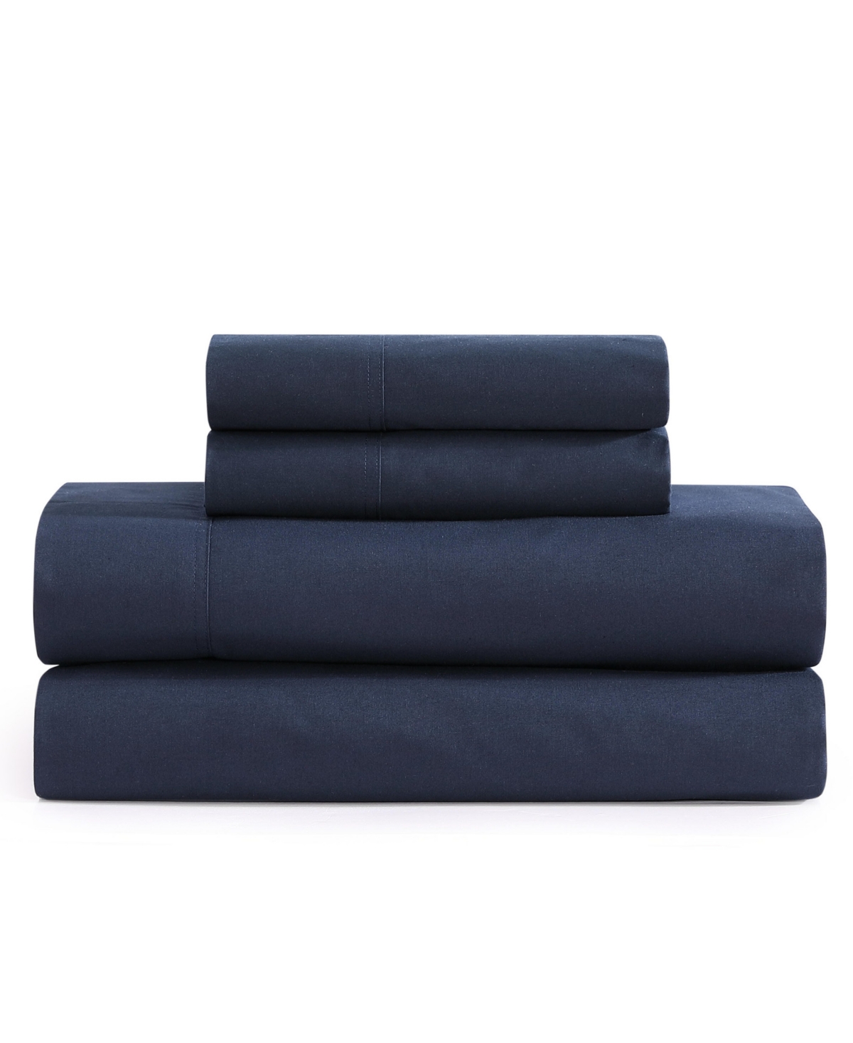 Tommy Hilfiger Solid 200-thread Count Cotton Percale 3-pc. Sheet Set, Twin Xl In Navy