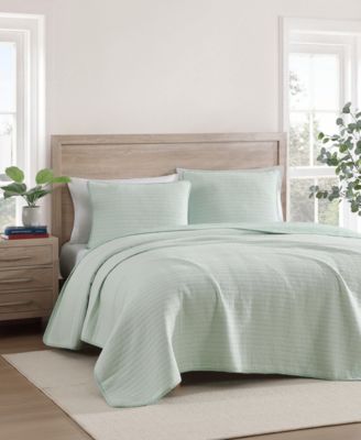 Ithaca Stripe Cotton Reversible 3-Pc. Quilt Set, Full/Queen