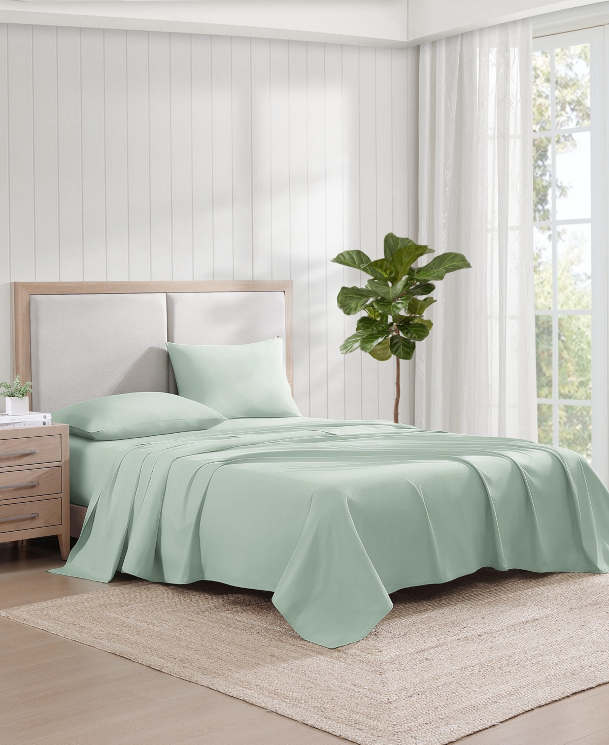 Tommy Hilfiger Solid 144-Thread Count Cotton Chambray Washed 4-Pc. Sheet Set