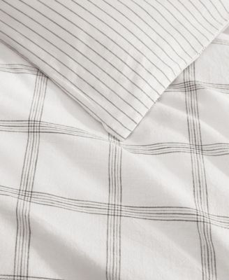 Modern Windowpane Faux Linen 3-Pc. Comforter Set, King