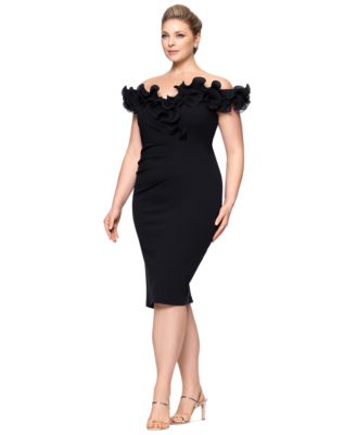 Plus Size Short-Sleeve Sweetheart-Neck Scuba-Crepe Bodycon Dress