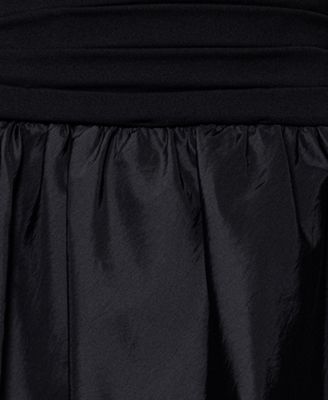 Women's Strapless Mixed-Media Fit & Flare Dress