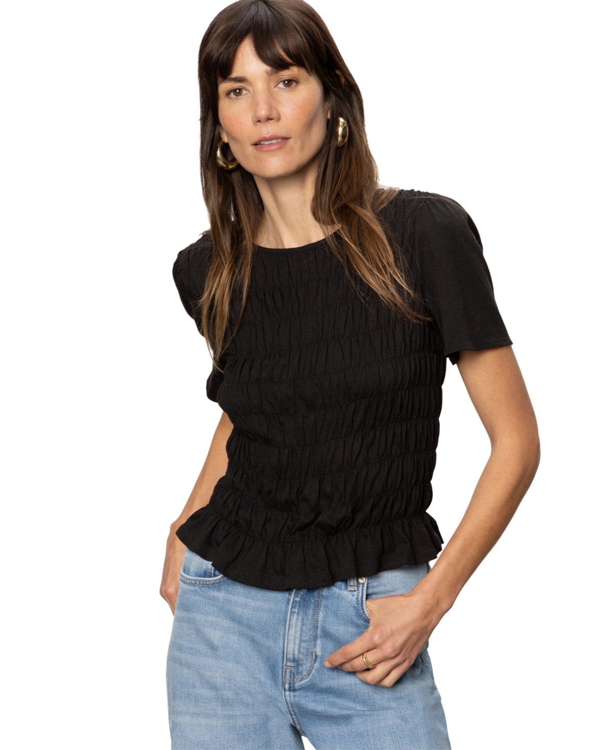 Sanctuary Women's Cotton Better Together Smocked Top