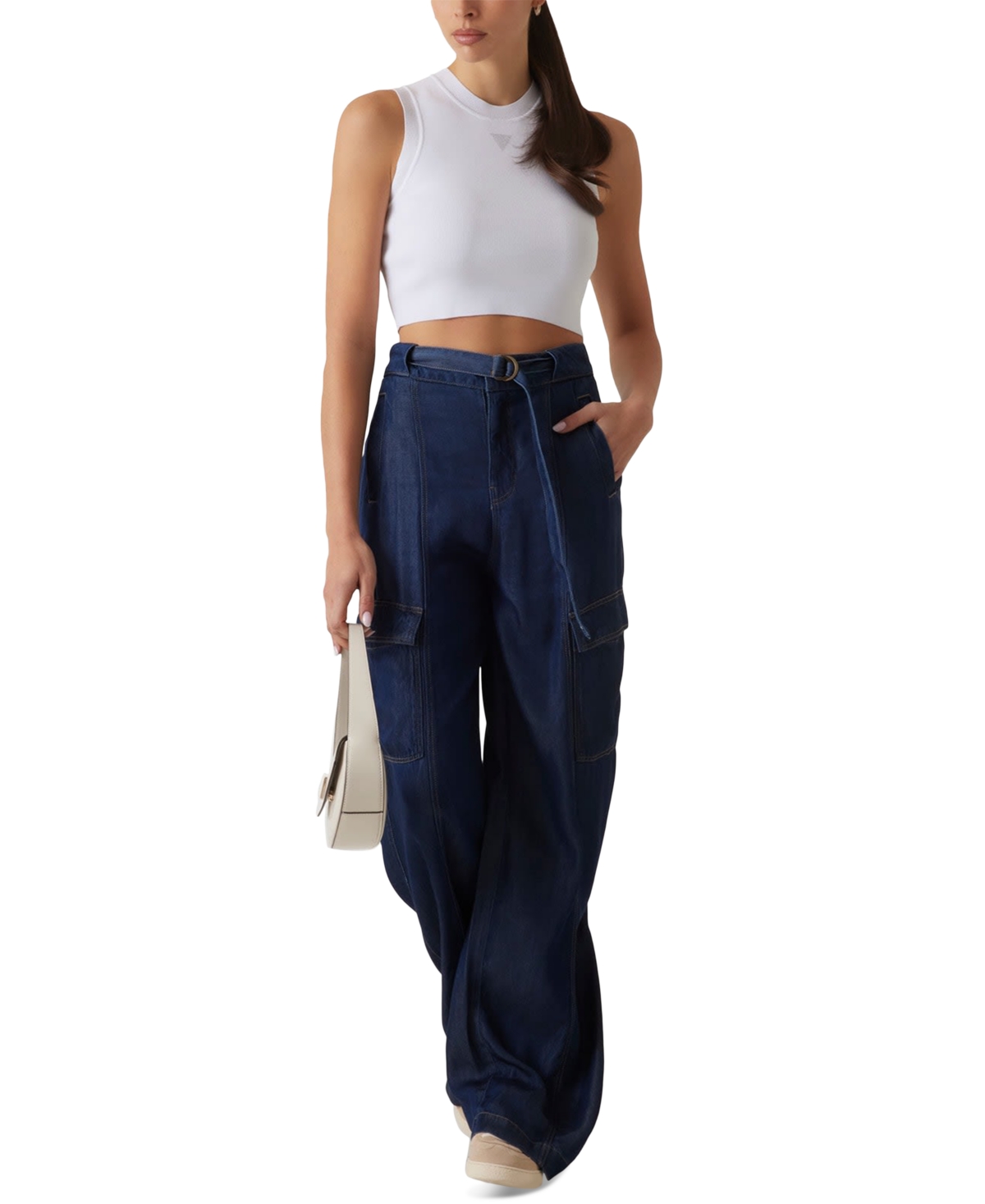 Women's Alexia Cropped Rhinestone-Embellished Top - Pure White