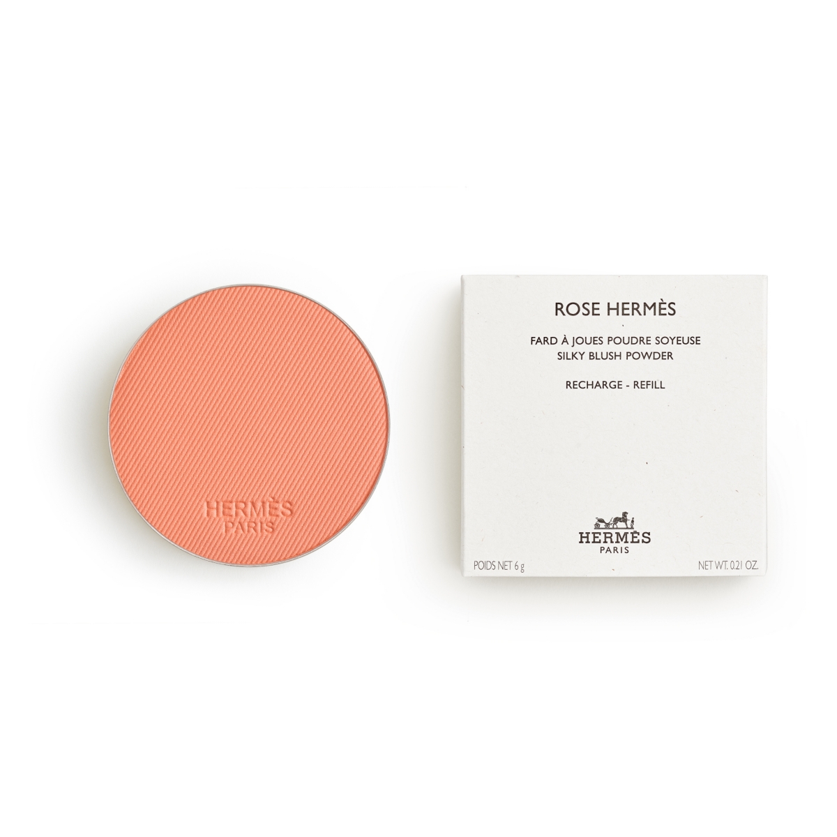 Hermes Rose  Silky Blush Powder Refill In 19 Rose Abricot