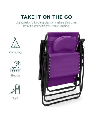 Oversized Zero Gravity Chair, Folding Outdoor Patio Recliner w/ Cup Holder