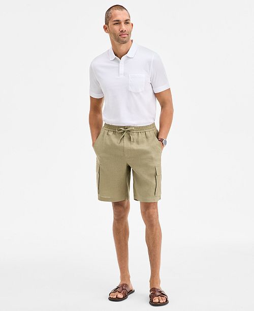 alfani Club Room Men's Regular-Fit Linen Cargo Shorts Created for Macy's Men's Fashion & Accessories