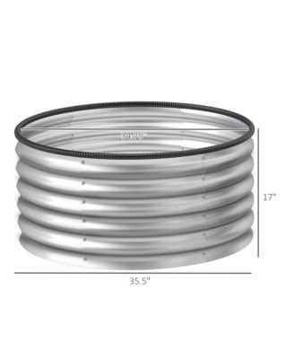 Raised Garden Beds, Set of 2 Galvanized Planter Boxes, Φ3' x 1.4'