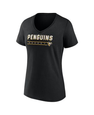 Women's Black Pittsburgh Penguins V-Neck T-Shirt