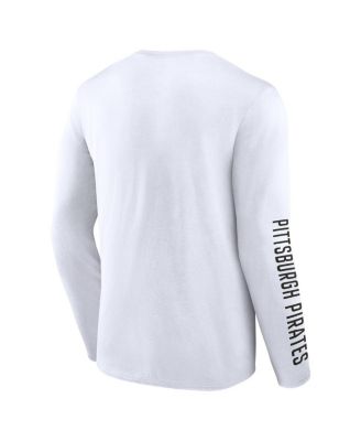 Men's White Pittsburgh Pirates Press Box Long Sleeve T-Shirt