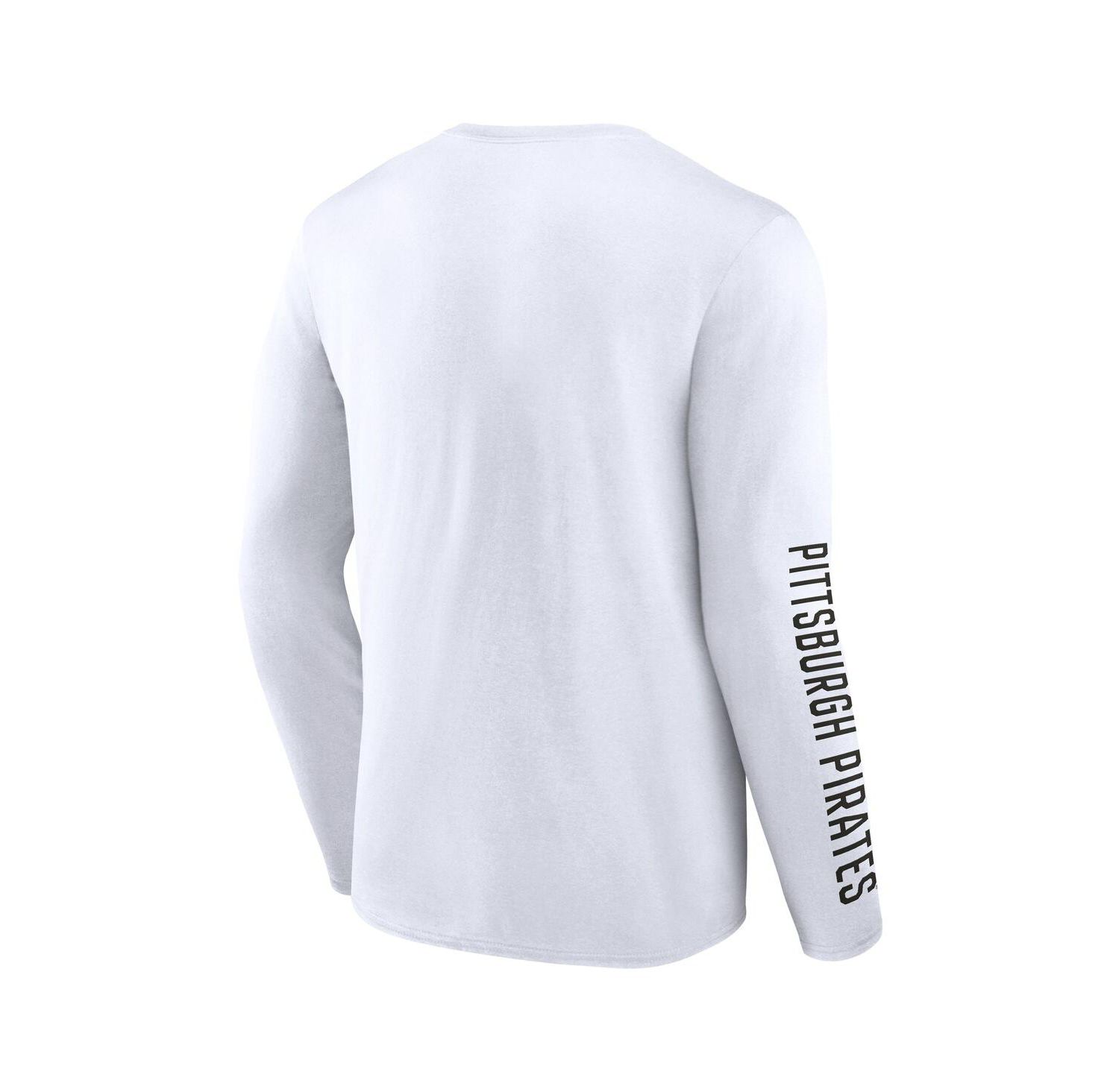 Men's White Pittsburgh Pirates Press Box Long Sleeve T-Shirt