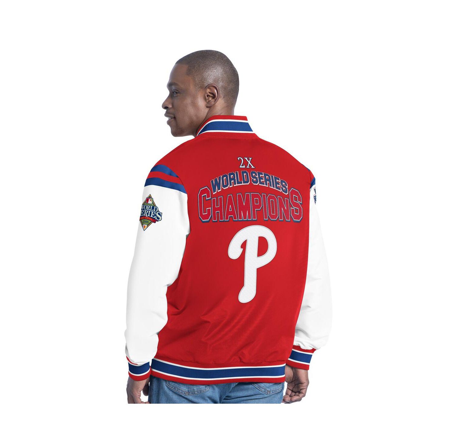 Men's Red Philadelphia Phillies Recruit Commemorative Full-Snap Varsity Jacket