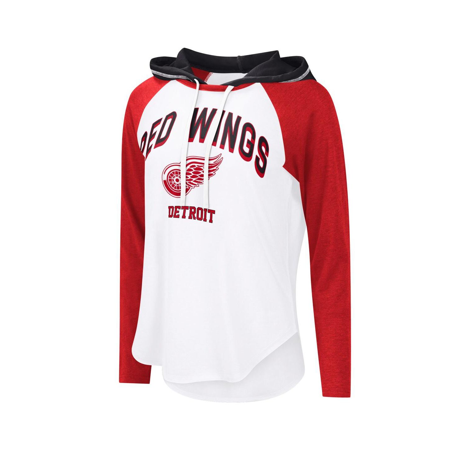 Women's White Detroit Red Wings VIP Raglan Long Sleeve Hoodie T-Shirt