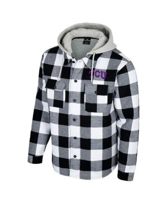 Men's Black/White TCU Horned Frogs Buffalo Plaid Full-Zip Jacket