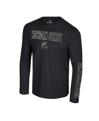 Men's Black Michigan State Spartans Color Pop Active Blend 2-Hit Long Sleeve T-Shirt