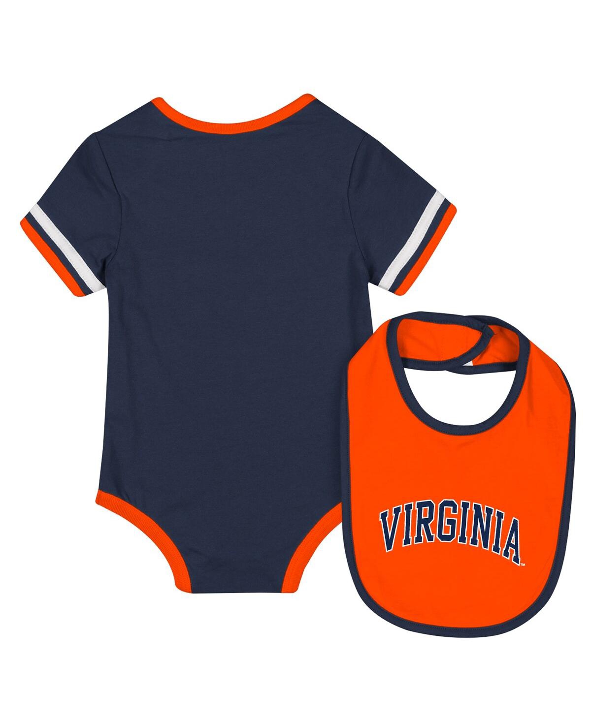 Shop Colosseum Baby Boys And Girls 2-piece Navy Virginia Cavaliers Bodysuit And Bib Set