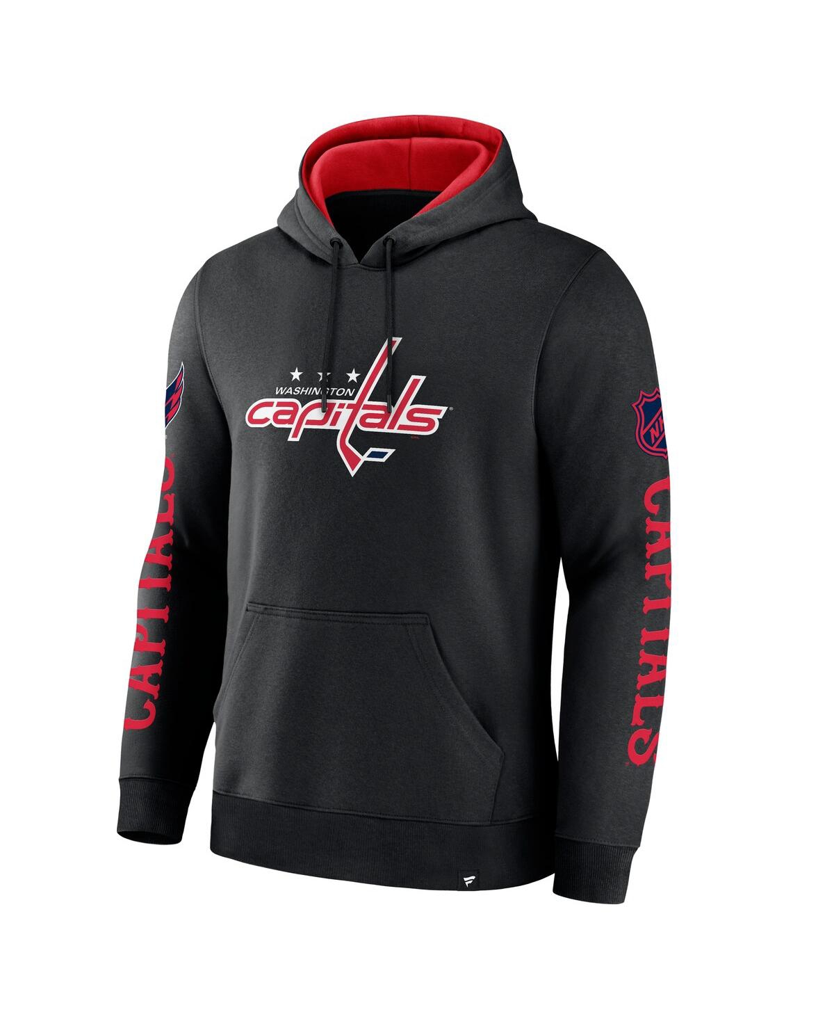 FANATICS MEN'S BLACK WASHINGTON CAPITALS BIG CITY LEGACY FLEECE PULLOVER HOODIE 