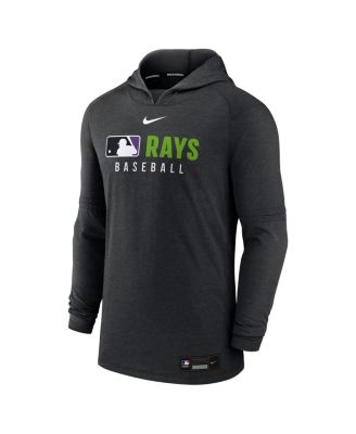 Men's Heather Black Tampa Bay Rays Authentic Collection Tri-Blend Performance Pullover Hoodie