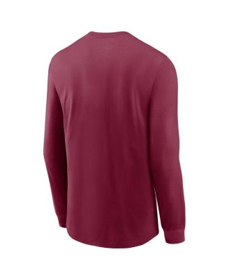 Men's Garnet Florida State Seminoles Essential Baseball Arch Long Sleeve T-Shirt