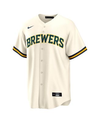 Men's Rhys Hoskins Cream Milwaukee Brewers Home Replica Player Jersey