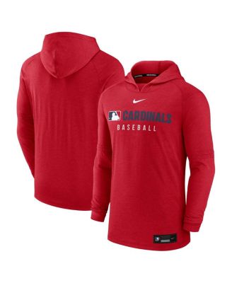 Nike - Men's&nbsp; Heather Red St. Louis Cardinals Authentic Collection Tri-Blend Performance Pullover Hoodie