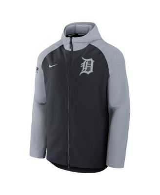 Men's Navy/Gray Detroit Tigers Authentic Collection Raglan Performance Full-Zip Jacket