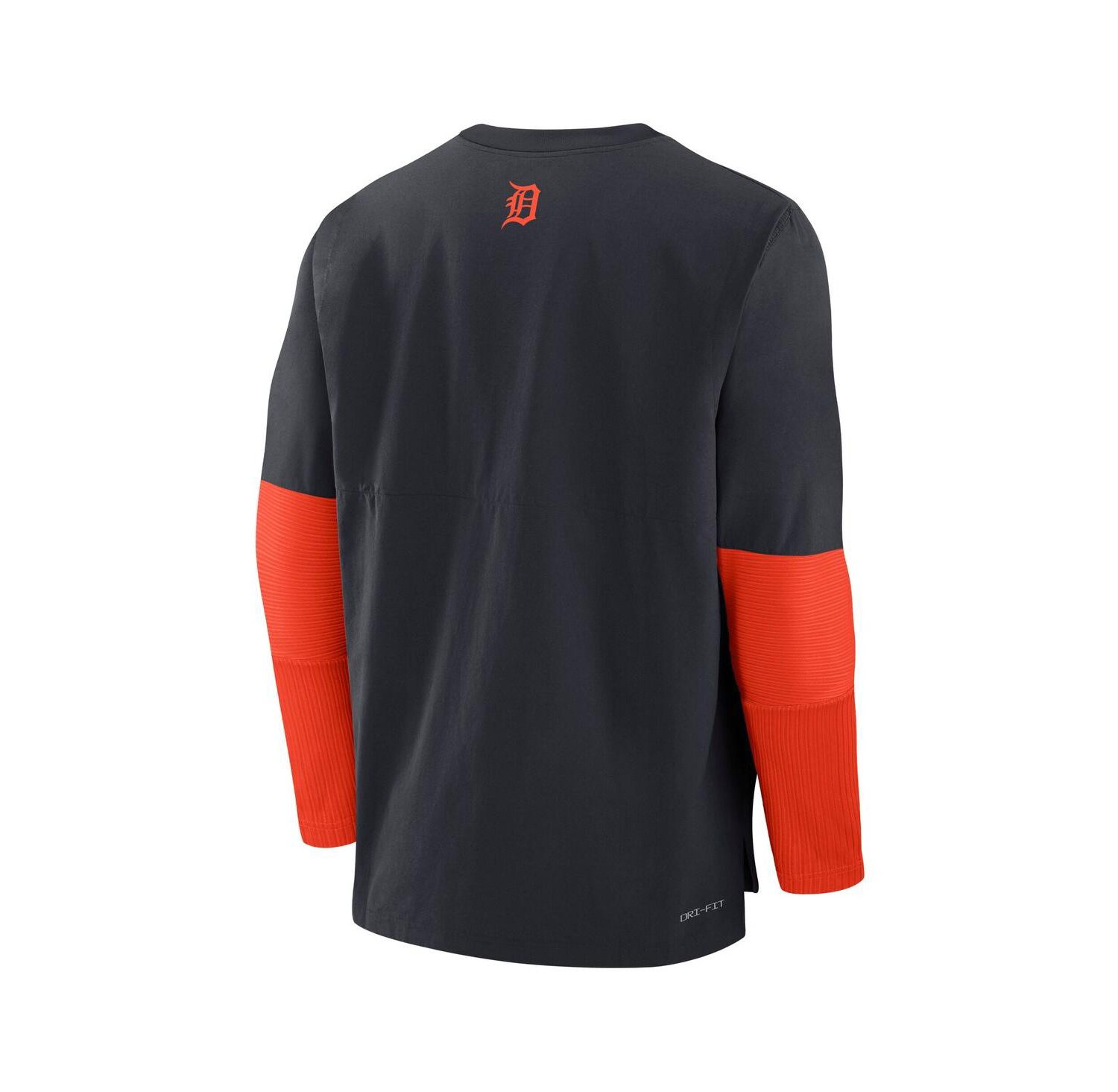 Men's Navy/Orange Detroit Tigers Authentic Collection Lightweight Player Tri-Blend Performance Pullover Sweatshirt
