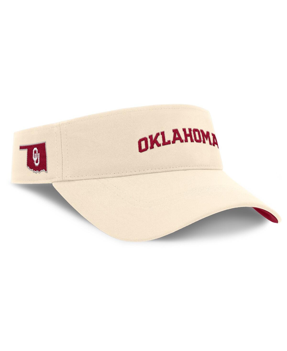 JORDAN MEN'S NATURAL OKLAHOMA SOONERS PRIMETIME ACE ADJUSTABLE VISOR HAT 