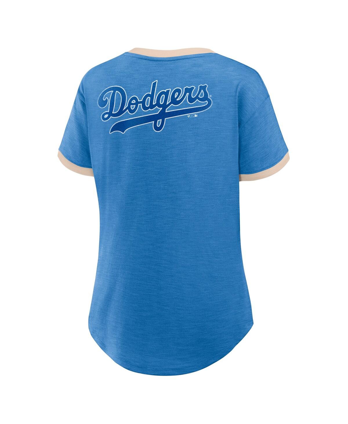 Fanatics Women's Royal Los Angeles Dodgers Binge Worthy Stadium Slub V-neck T-shirt In Royal