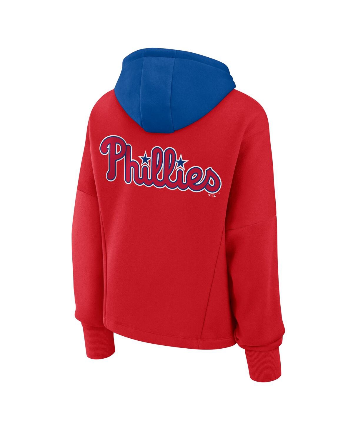 Fanatics Women's Red Philadelphia Phillies Oversized High Hip Legacy Fleece Pullover Hoodie In Red