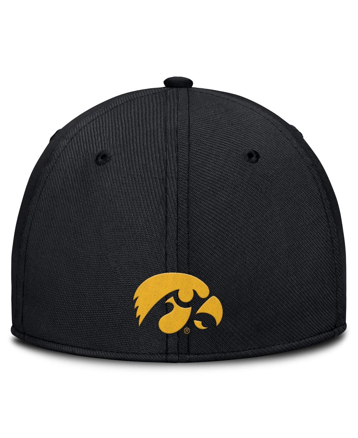 Nike Men's Black Iowa Hawkeyes 2025 Dugout Coaches Rise Swoosh Performance Flex Hat