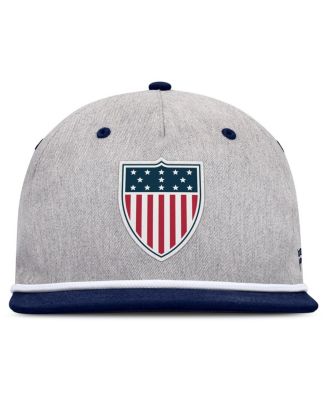 Men's Heather Gray/Navy Team USA Eagle Snapback Hat