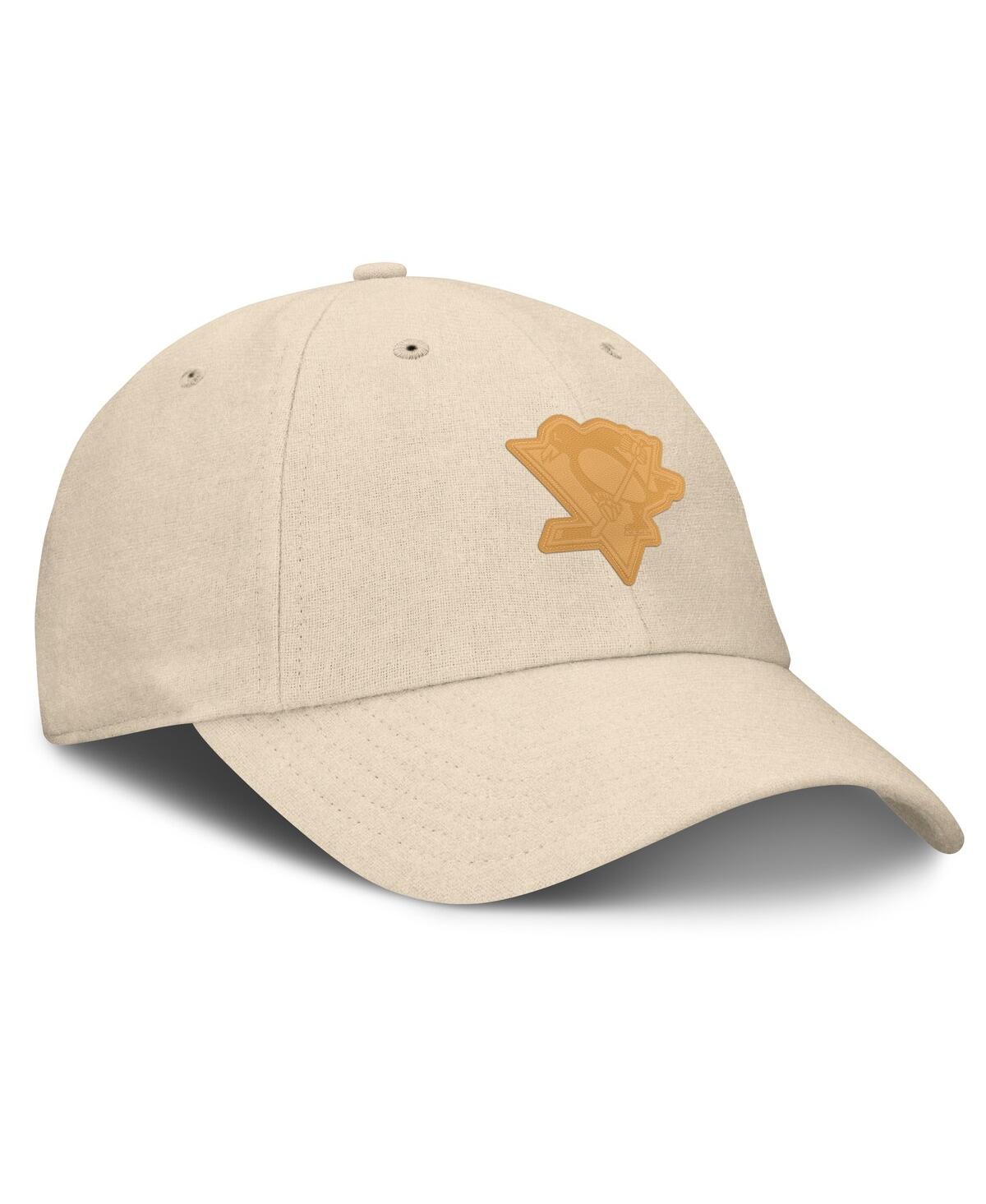 Fanatics Men's Tan Pittsburgh Penguins Front Office Canvas Adjustable Hat In Tan