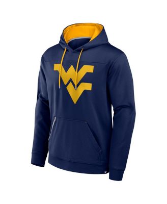 Men's Navy West Virginia Mountaineers Defender Dot Faded Primary Pullover Hoodie