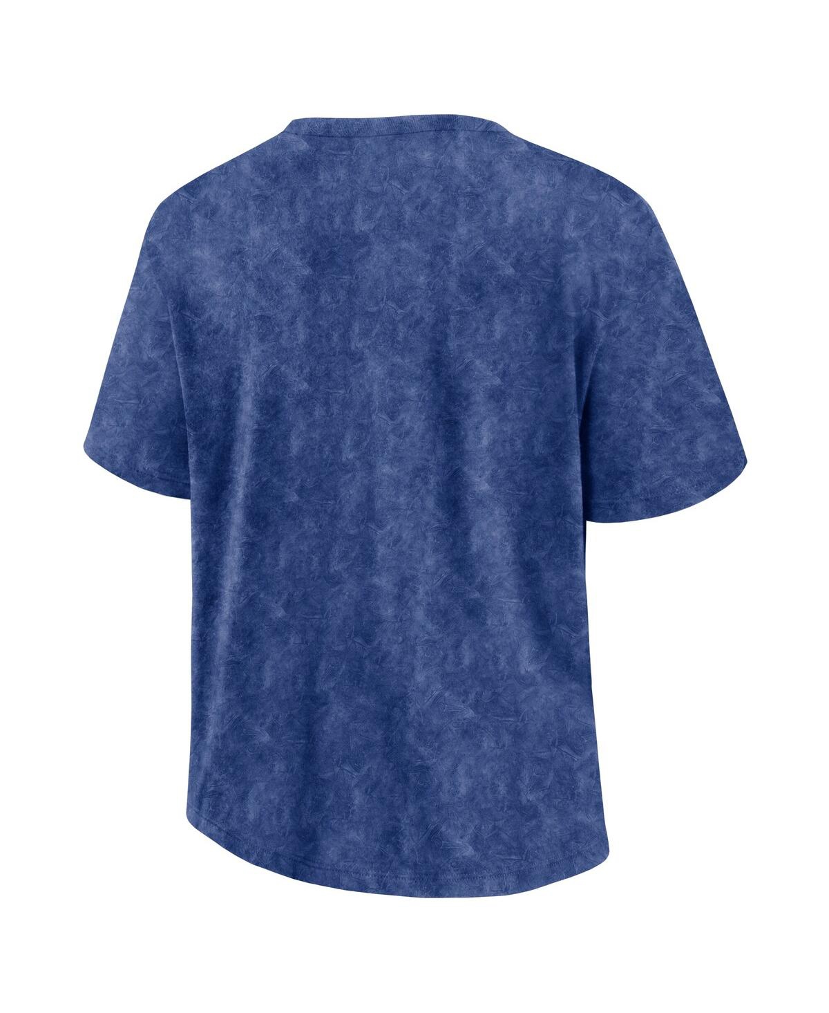 Fanatics Women's Blue Tampa Bay Lightning Faded Wash T-shirt In Blue