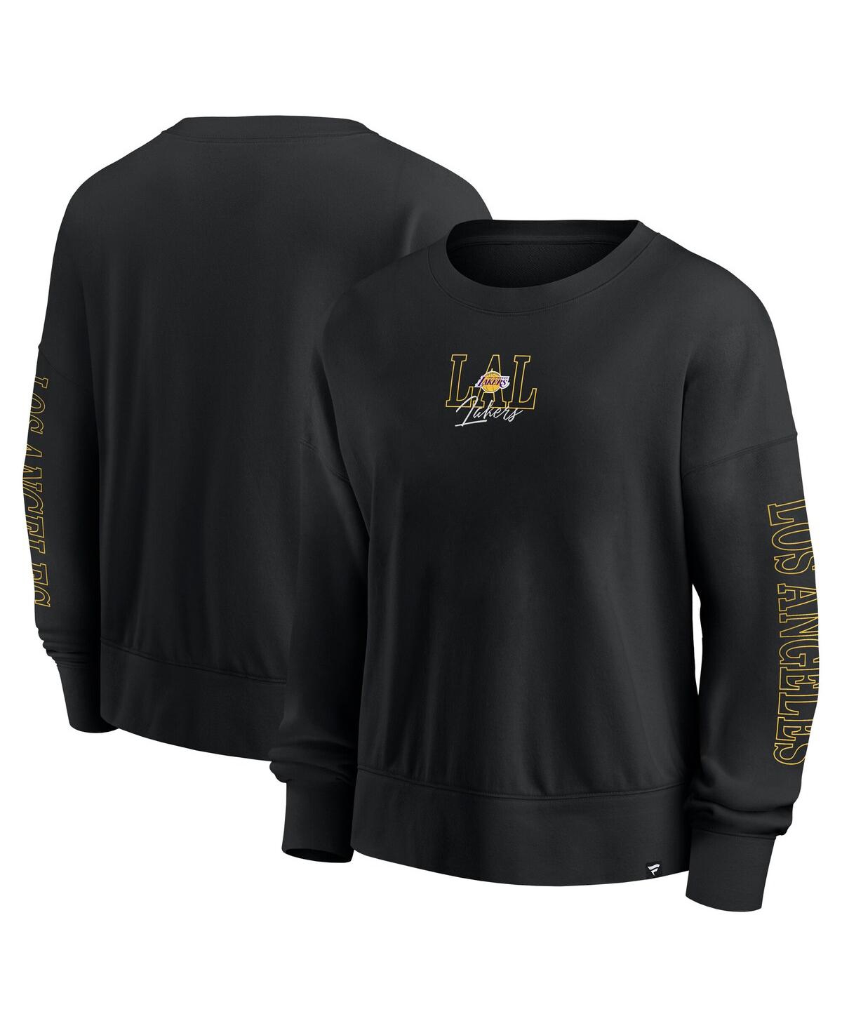 Fanatics Women's Black Los Angeles Lakers Oversized Game Day Pullover Sweatshirt In Black