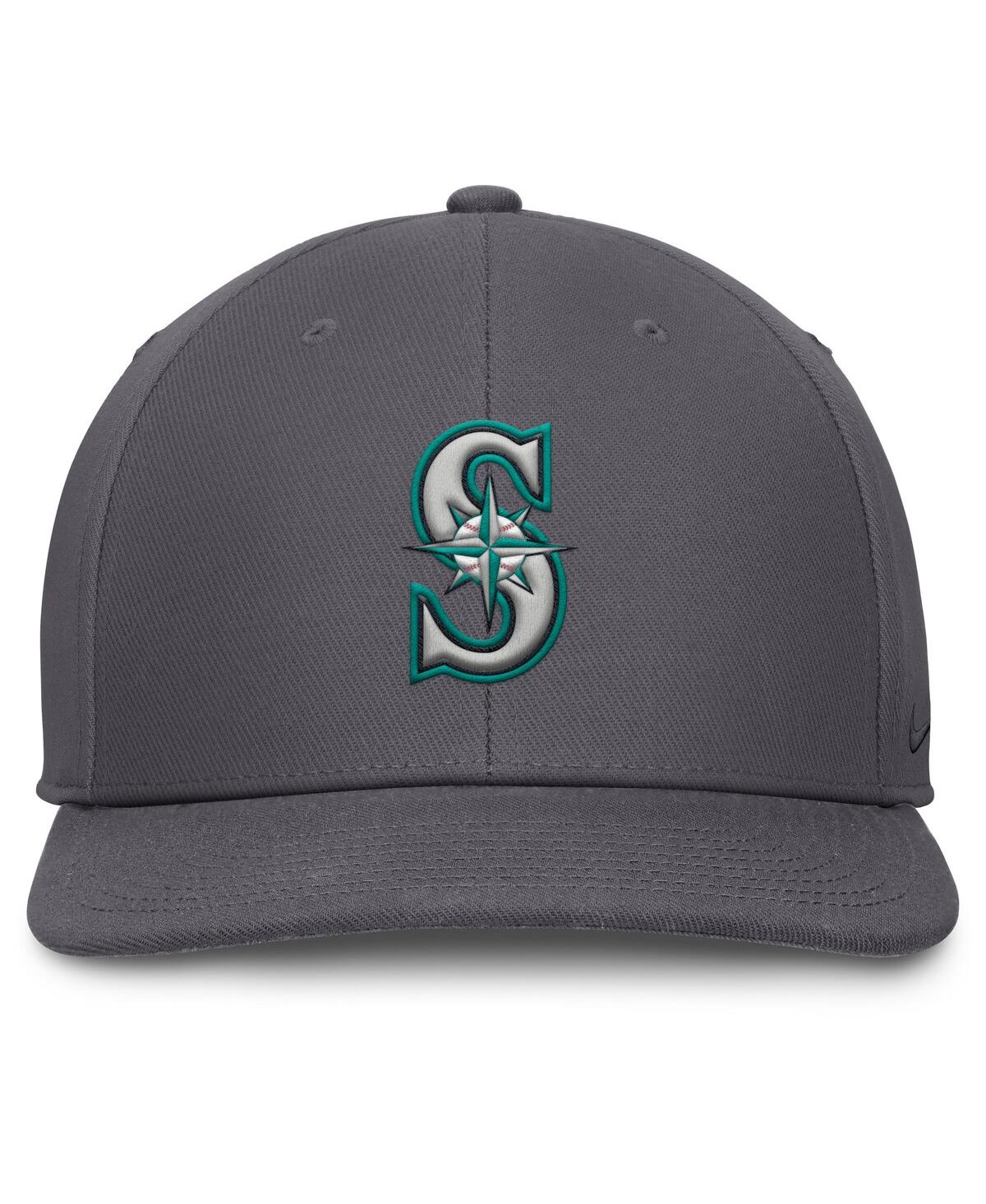 NIKE MEN'S GRAY SEATTLE MARINERS PRO PERFORMANCE SNAPBACK HAT