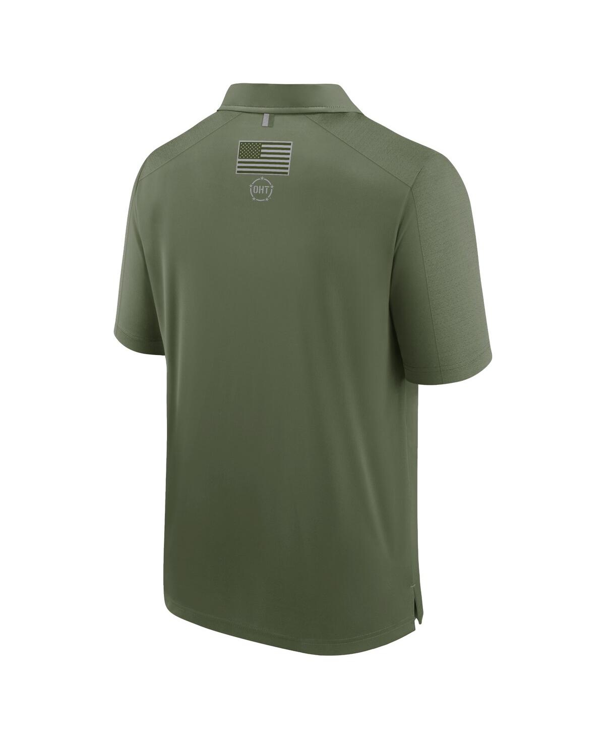 Fanatics Men's Olive Wisconsin Badgers Oht Defender Polo Shirt In Olive