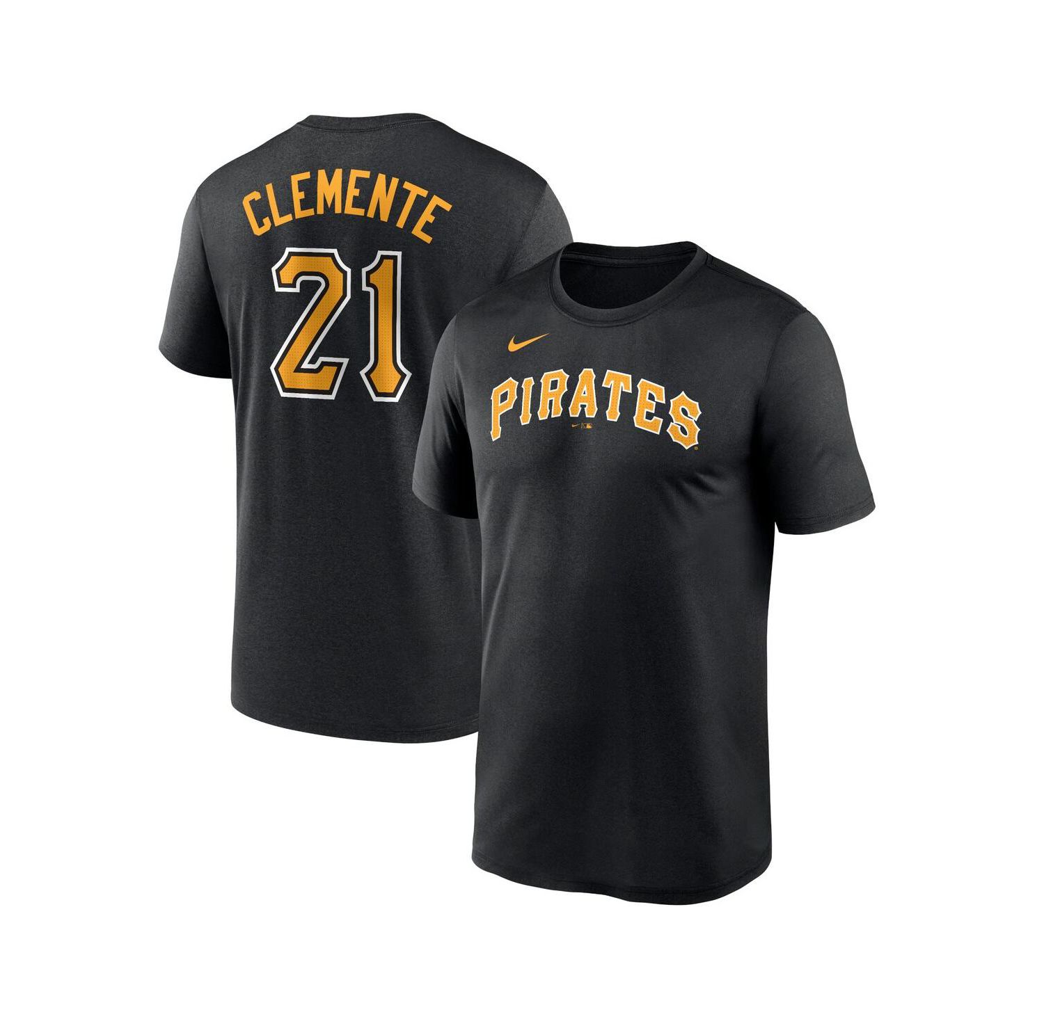 Men's Roberto Clemente Black Pittsburgh Pirates Legend Name and Number Home T-Shirt