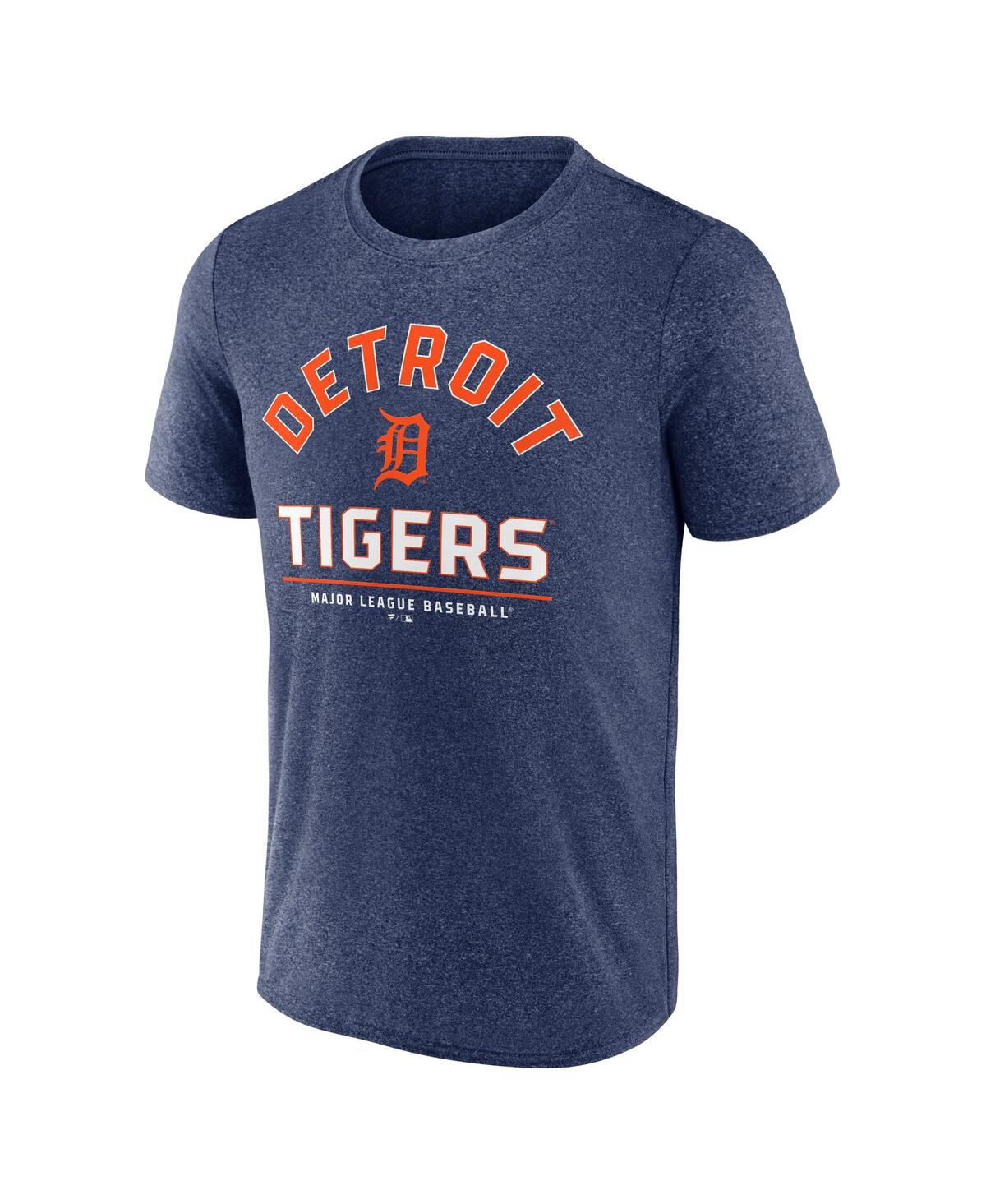 Fanatics Men's Heather Navy Detroit Tigers Front Center T-shirt In Heather Navy