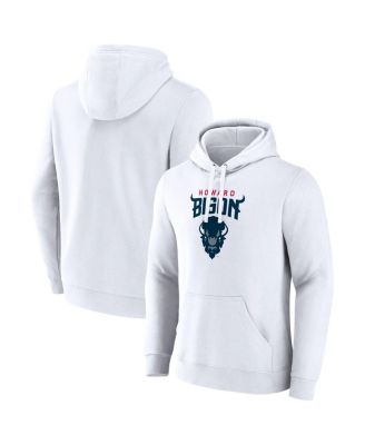 Fanatics - Men's White Howard Bison Primary Logo Pullover Hoodie