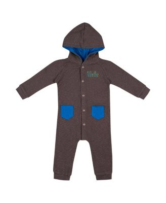 Baby Boys and Girls Charcoal UCLA Bruins Zando-Zan Waffle Full-Snap Hooded Romper