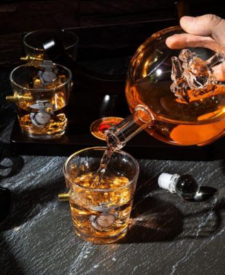 U.S. Marine Globe Whiskey Decanter Set