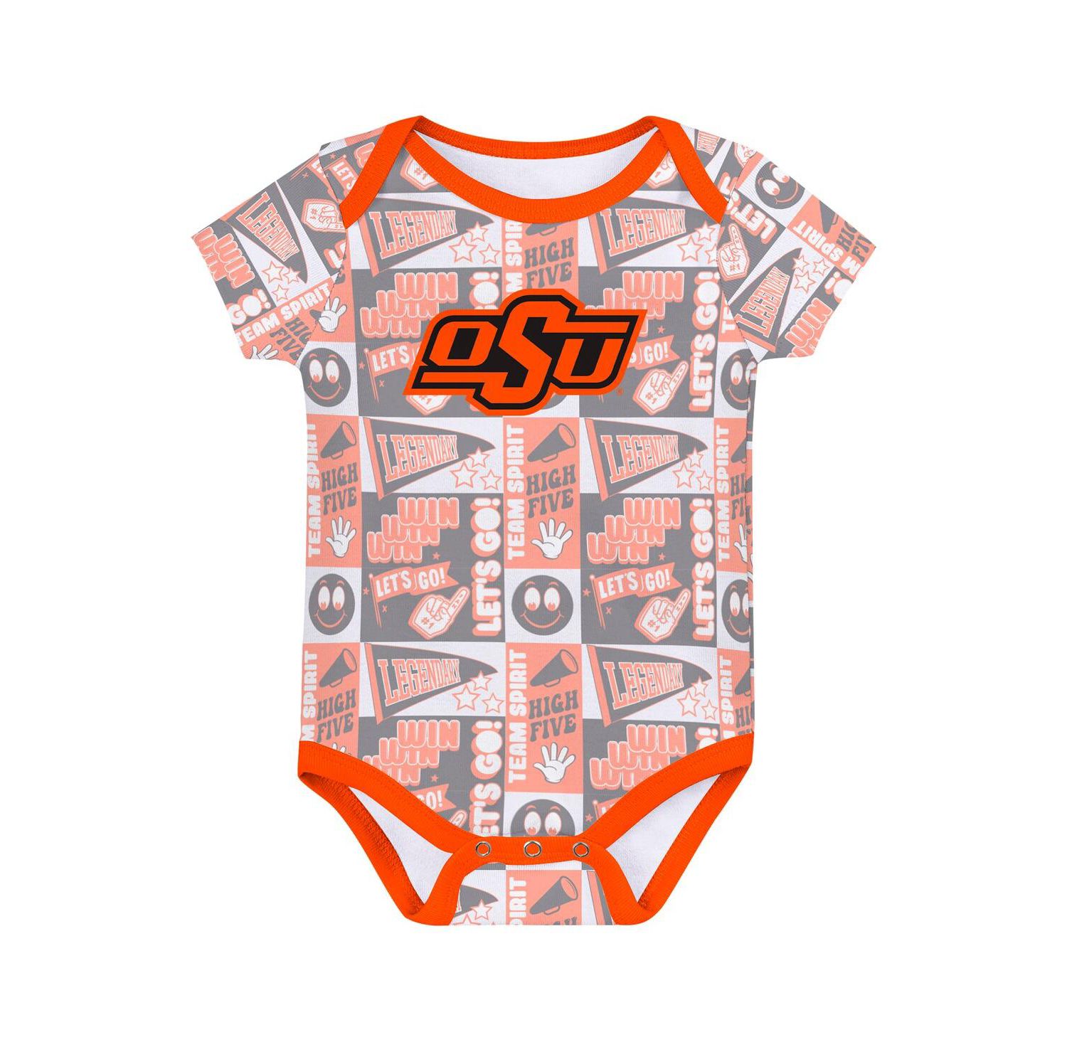 Newborn Orange Oklahoma State Cowboys Sunday Comics Bodysuit 3-Pack