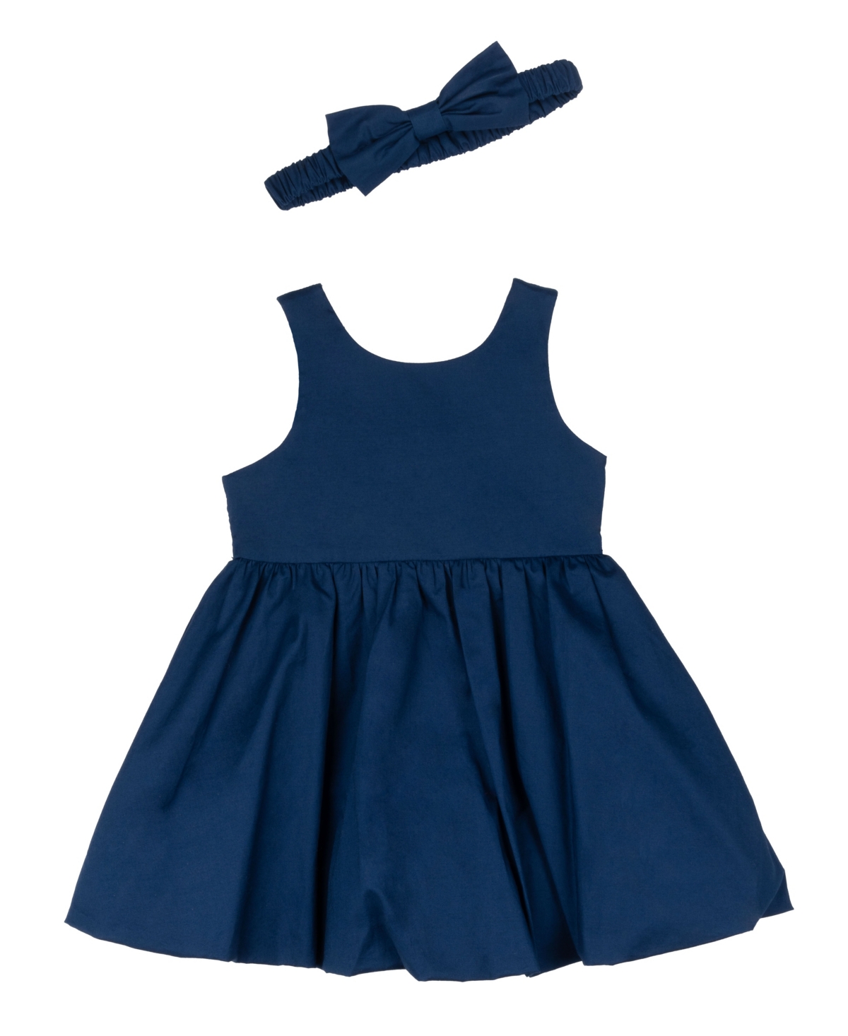 Rare Editions Baby Girls Cotton Bubble Skirt Dress In Navy